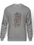 Charles Bukowski Shes Mad But She Baskılı Gri Melanj Erkek Örme Sweatshirt Uzun kol 1