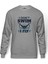 I Dont Swim I Fly Baskılı Gri Melanj Erkek Örme Sweatshirt Uzun kol 1