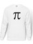 Pi Black Logo Baskılı Beyaz Erkek Örme Sweatshirt Uzun kol 1