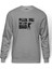 Pubg Peek Me On Lan Bro Baskılı Gri Melanj Erkek Örme Sweatshirt Uzun kol 1