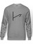 Türk Boyları Kınık Boyu Baskılı Gri Melanj Erkek Örme Sweatshirt Uzun kol 1