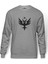 Göktürk Türk Selçuklu Kartalı Baskılı Gri Melanj Erkek Örme Sweatshirt Uzun kol 1