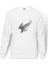 Kel Kartal Kuşu Kanatları Parçacıklar Baskılı Beyaz Erkek Örme Sweatshirt Uzun kol 1