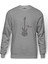 Notalar Gitar Music Müzik Baskılı Gri Melanj Erkek Örme Sweatshirt Uzun kol 1
