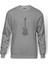 Notalar Gitar Music Baskılı Gri Melanj Erkek Örme Sweatshirt Uzun kol 1