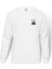 Panda Göğüs Baskılı Beyaz Erkek Örme Sweatshirt Uzun kol 1