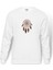 Düş Kapanı Baskılı Beyaz Erkek Örme Sweatshirt Uzun kol 1