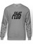 Fight Club Logo Baskılı Gri Melanj Erkek Örme Sweatshirt Uzun kol 1