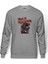 İron Maiden Ed Force One Canavar Yolda Baskılı Gri Melanj Erkek Örme Sweatshirt Uzun kol 1