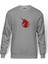 Earth Federation Logo Baskılı Gri Melanj Erkek Örme Sweatshirt Uzun kol 1
