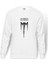 Marilyn Manson MM Baskılı Beyaz Erkek Örme Sweatshirt Uzun kol 1