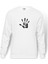 Minimalist Logo Baskılı Beyaz Erkek Örme Sweatshirt Uzun kol 1