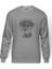 Sapka Bıyık Baskılı Gri Melanj Erkek Örme Sweatshirt Uzun kol 1