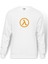 Half Life Logo Baskılı Beyaz Erkek Örme Sweatshirt Uzun kol 1