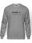 Music On World Off Baskılı Gri Melanj Erkek Örme Sweatshirt Uzun kol 1