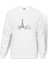 Eiffel Tower Silhouet Baskılı Beyaz Erkek Örme Sweatshirt Uzun kol 1