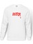 DEXTER RED LOGO Baskılı Beyaz Erkek Örme Sweatshirt Uzun kol 1