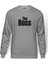 The Boss Baskılı Gri Melanj Erkek Örme Sweatshirt Uzun kol 1