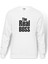 The Real Boss Baskılı Beyaz Erkek Örme Sweatshirt Uzun kol 1