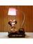 Mickey Mouse ve Minnie Mouse Mavi Pembe Işıklı Masa Gece Lambası Biblo Hediye Seti 3
