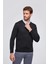 V Yaka Siyah Merino Yün Triko 4