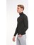 Boğazlı Slim Fit Siyah Merino Yün Triko 4