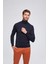 Boğazlı Slim Fit Lacivert Merino Yün Triko 4