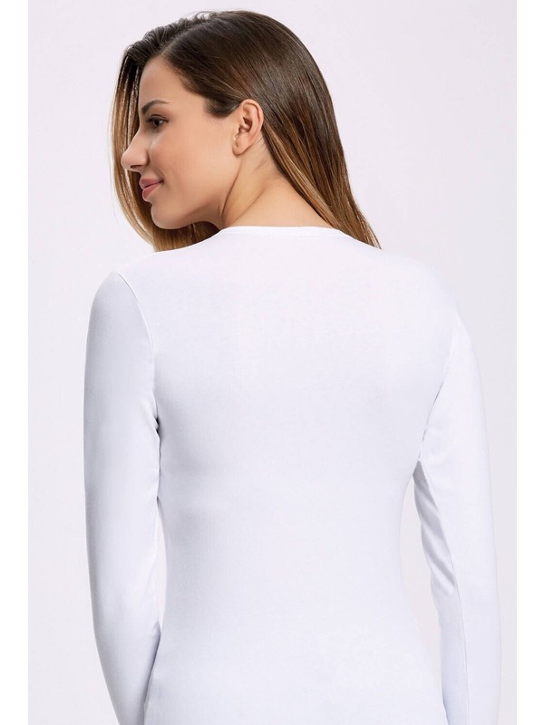 Ilke Ic Giyim Ilke 2310 Likrali Uzun Kollu Beyaz Kadin Badi Fiyati