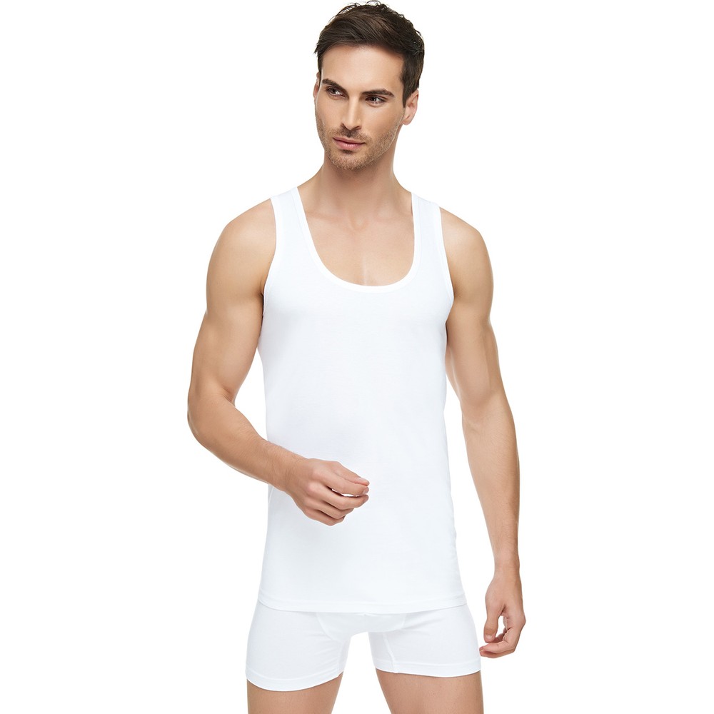 mens plain white vests
