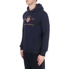 Gant Baskılı Kapüşonlu Kanguru Cepli Pamuklu Erkek Sweatshirt 2047056