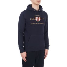 Gant Baskılı Kapüşonlu Kanguru Cepli Pamuklu Erkek Sweatshirt 2047056