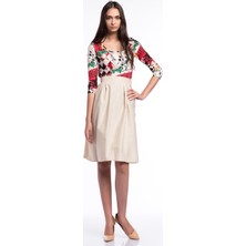 Sense Pileli Düz Kupra Etek  | ETK12870 Bej