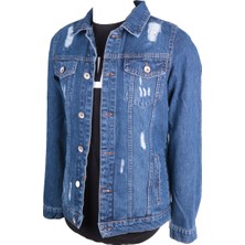 Viking's Line Denim Lazer Işlemli Mavi Mont