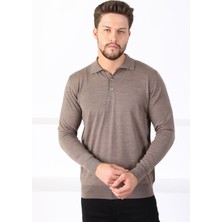 Ferraro K.Bej Polo Yaka Superfine Erkek Triko Kazak