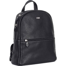 Aka Deri Floter Siyah - Deri Sırt Çantası 332