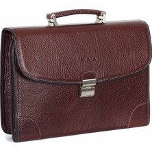 Aka Deri Parlak Kahve - Deri Evrak Çantası 255