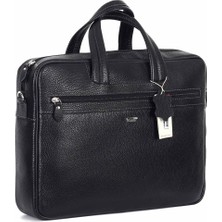 Aka Deri Floter Siyah - Deri Evrak Çantası 253