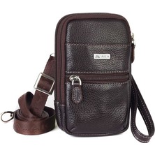 Aka Deri Floter Kahve - Deri El Çantası 345