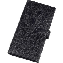 Aka Deri Syah Timsah Desenli - Deri El Cüzdanı 805