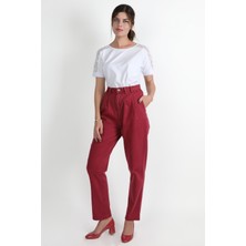 Balins  Pileli Chino Pantolon Bordo