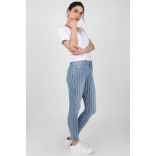 Balins Çizgili Ağartmalı Pantolon