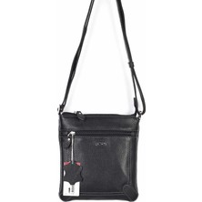 Aka Floter Siyah Omuzdan Askılı Deri Çanta 317-2