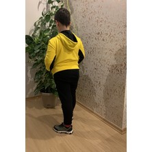 FS Erkek Çocuk Sarı Fermuarlı Kapşonlu Baskılı Sweatshirt
