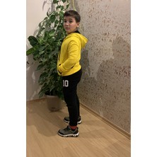 FS Erkek Çocuk Sarı Fermuarlı Kapşonlu Baskılı Sweatshirt