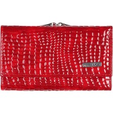 Aka Deri Rugan Açık Kırmızı  Kadın Cüzdanı (423-66)