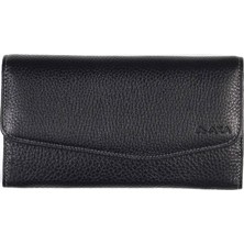 Aka Deri Flotör Siyah  Kadın Cüzdanı (472-2)