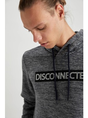 Defacto Disconnected Baskılı Kapüşonlu Regular Fit Sweatshirt S2839AZ20WN