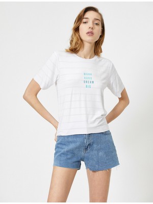 Koton Kadın Yazili Baskili TShirt