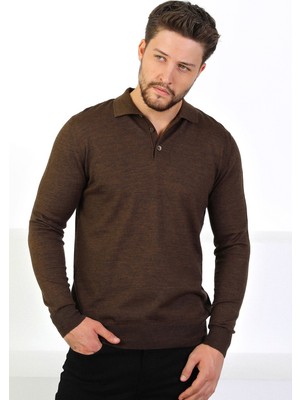 Ferraro Nescafe Polo Yaka Superfine Erkek Triko Kazak