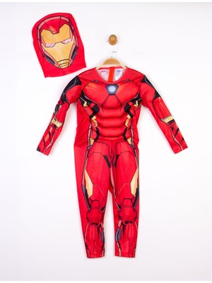 Iron Man Lisanslı Kaslı Çocuk Kostüm